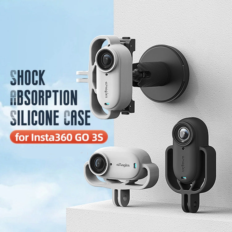 For Insta360 GO 3S Camera aMagisn Silicone Cover Shock-absorbing Protective Case(Horizontal Gray) - Case & Bags by aMagisn | Online Shopping South Africa | PMC Jewellery | Buy Now Pay Later Mobicred