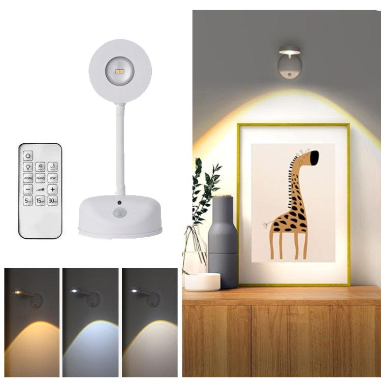Rechargeable LED Motion Sensor Wireless Spotlight With Remote Control 2000mAH White - Sensor LED Lights by PMC TechLife | Online Shopping South Africa | PMC TechLife | Buy Now Pay Later Mobicred