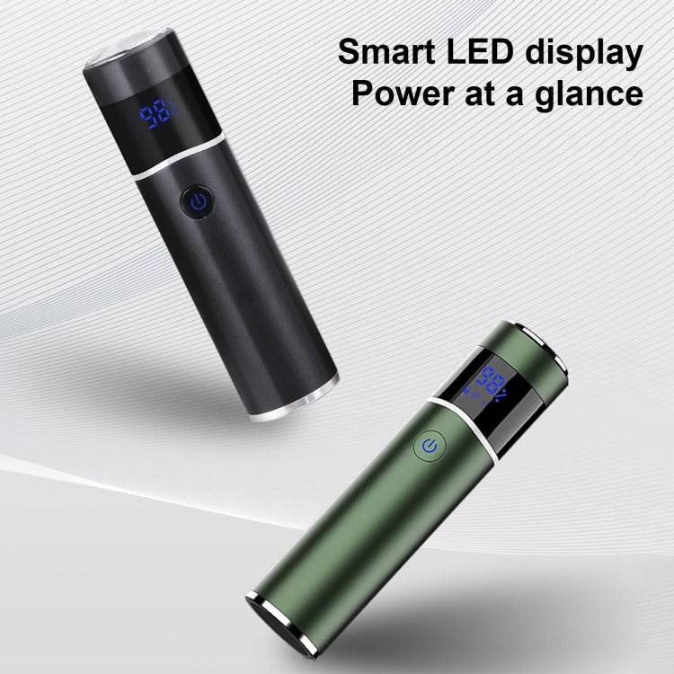 S-1090 IPX7 Waterproof 8D Portable LED Digital Display Round Electric Shaver(Green) - Electric Shavers by PMC TechLife | Online Shopping South Africa | PMC TechLife | Buy Now Pay Later Mobicred