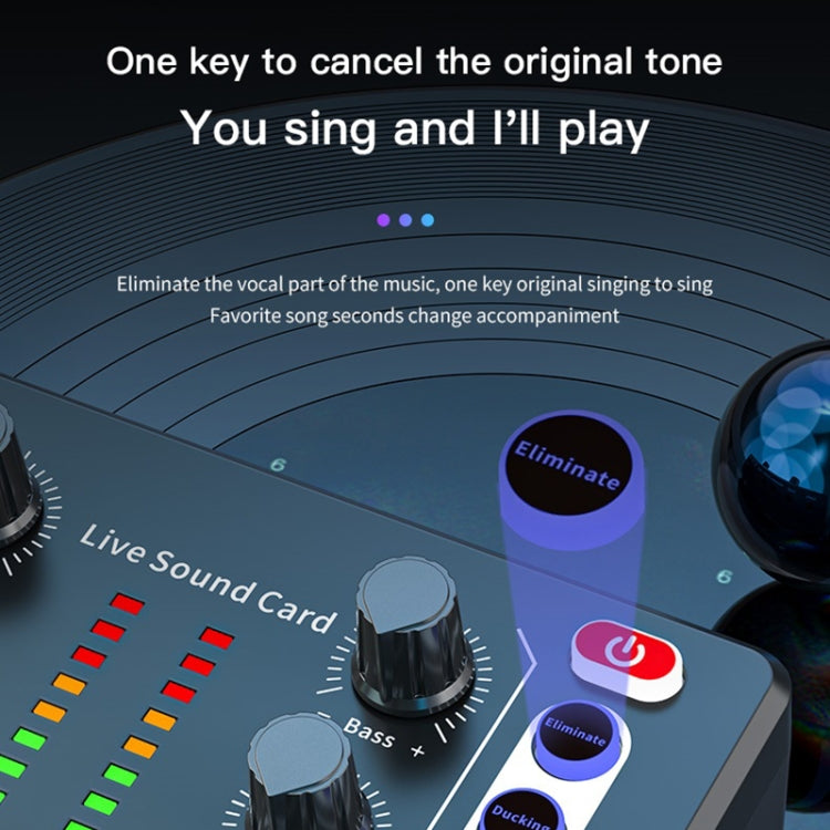 M8 Recording And Singing Live Bluetooth Sound Card Set, Color: Black+Black Cantilever - Live Sound Effects Processors by PMC Jewellery | Online Shopping South Africa | PMC Jewellery | Buy Now Pay Later Mobicred