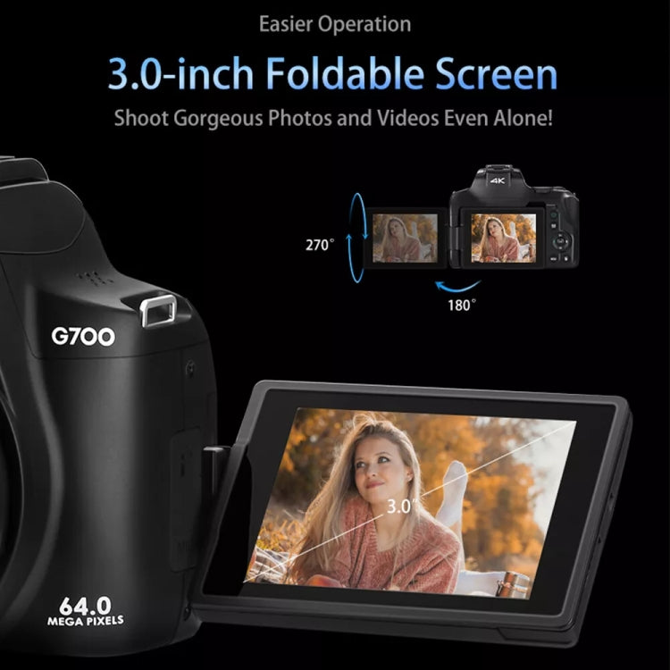 G700 4K / 64MP WiFi Digital Video Camera Camcorder 3.0 Inch IPS Screen 12X Optical Zoom - Video Cameras by PMC TechLife | Online Shopping South Africa | PMC TechLife | Buy Now Pay Later Mobicred