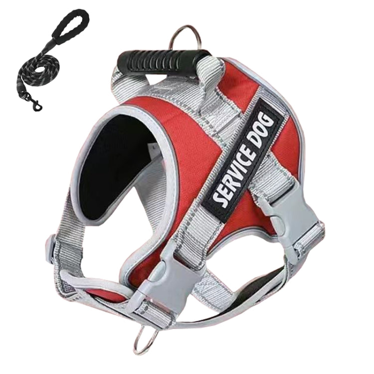 Large Dog Explosion Proof Punch Chest Harness Dog Travelling Leash, Style: Red+2m Round Rope(XL) - Leashes & Chest Strap by PMC TechLife | Online Shopping South Africa | PMC TechLife | Buy Now Pay Later Mobicred