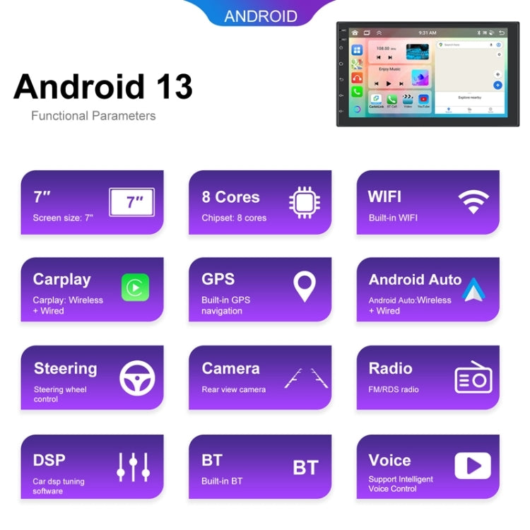 10.1inch Android 13.0 Dual Butt Universal Wireless Carplay Car Navigation Center Control All-In-One Monitor(Standard+AHD Camera) - Car MP3 & MP4 & MP5 by PMC Jewellery | Online Shopping South Africa | PMC Jewellery | Buy Now Pay Later Mobicred