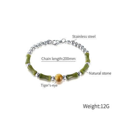 OPK GS1561 Bamboo Splicing Stainless Steel Bracelet Accessories - Bracelets by OPK | Online Shopping South Africa | PMC Jewellery | Buy Now Pay Later Mobicred