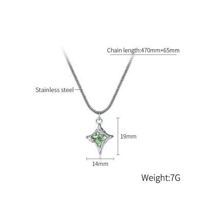 OPK GX2422 Stainless Steel Quadrangle Pendant Temperament Necklace - Necklaces & Pendants by OPK | Online Shopping South Africa | PMC Jewellery | Buy Now Pay Later Mobicred