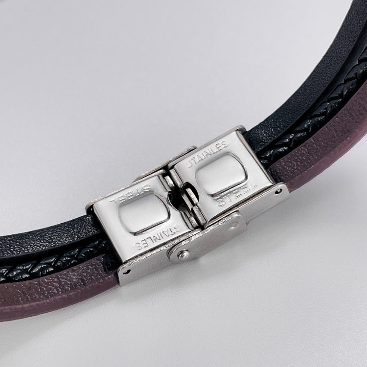 OPK PH1595 Personalized Stainless Steel Braided Multi-Layer Leather Bracelet - Bracelets by OPK | Online Shopping South Africa | PMC Jewellery | Buy Now Pay Later Mobicred