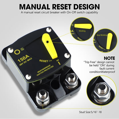 RV Yacht Manual Reset Ignition Protection Fuse Switch With Terminal Accessories, Current: 200A - Fuse by PMC Jewellery | Online Shopping South Africa | PMC Jewellery | Buy Now Pay Later Mobicred