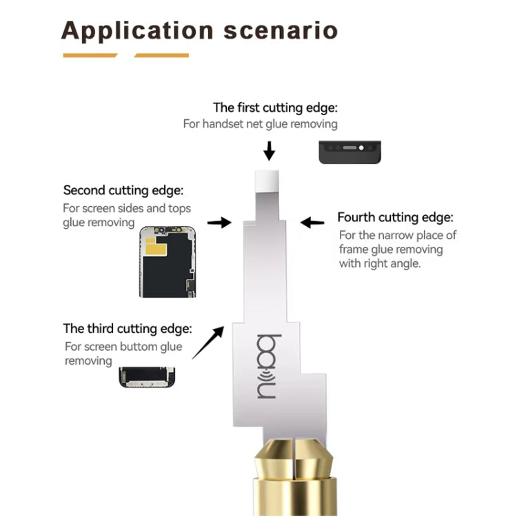 BAKU BA-214 Multi-Function LCD Repair Scraper 0.2mm Thickness Screen CPU Glue Remover Tool - free shipping - PMC Jewellery - Order now!