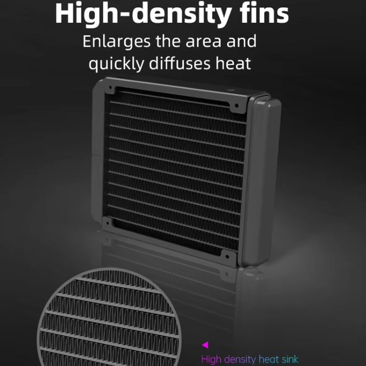 COOLMOON RGB120 5V ARGB Integrated Single Row Multi-Platform CPU Cooler(Black) - free shipping - PMC Jewellery - Order now!