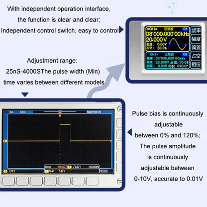 JUNTEK Programmable Dual-Channel DDS Function Arbitrary Waveform Signal Generator, Frequency: 15MHz(EU Plug) - Other Tester Tool by PMC Jewellery | Online Shopping South Africa | PMC Jewellery | Buy Now Pay Later Mobicred