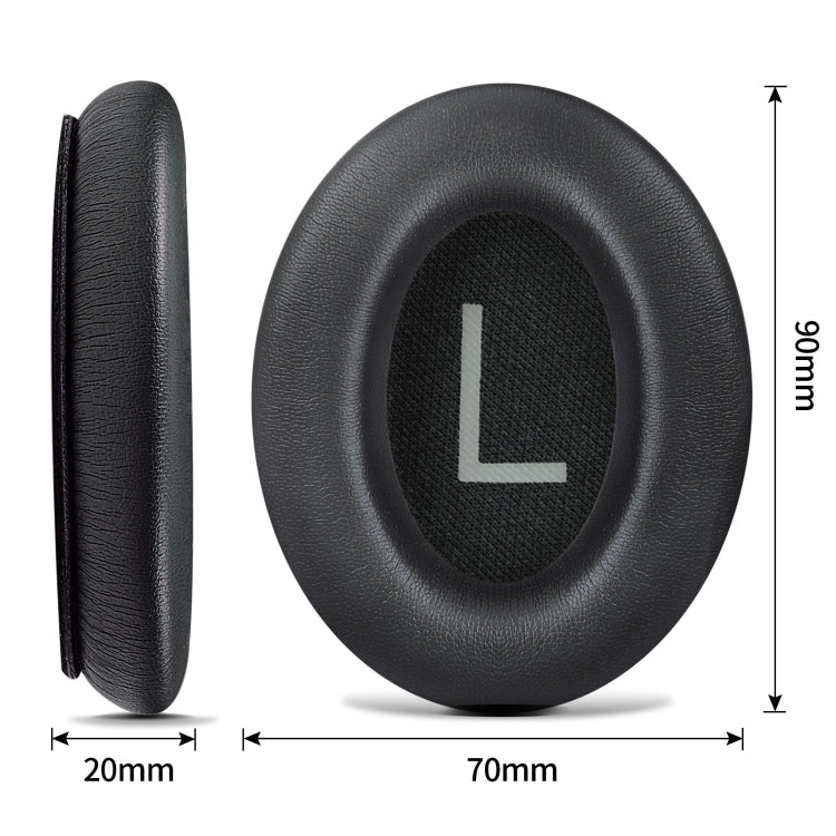 For BOSE QC45 1pair Headphone Sponge Earmuff Leather Cover(Black) - Earmuff & Pad by PMC Jewellery | Online Shopping South Africa | PMC Jewellery | Buy Now Pay Later Mobicred