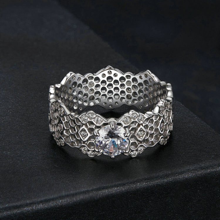 MSR061 S925 Sterling Silver Lace Hollow Moissanite Ring(6) - Rings by PMC Jewellery | Online Shopping South Africa | PMC Jewellery | Buy Now Pay Later Mobicred