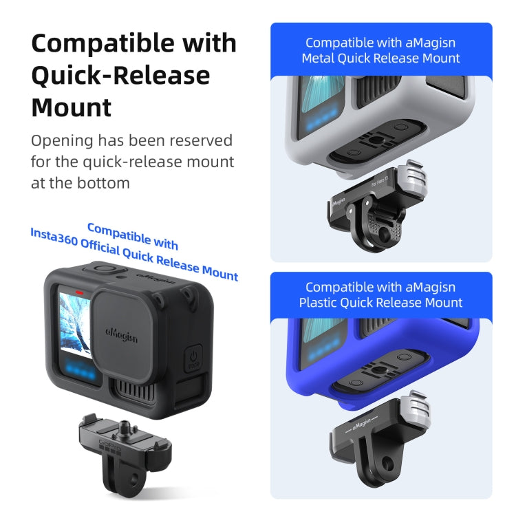 For GoPro HERO13 Black AMagisn Silicone Case Protective Cover(Light Gray) - Silicone Cases by aMagisn | Online Shopping South Africa | PMc TechLife | Buy Now Pay Later Mobicred
