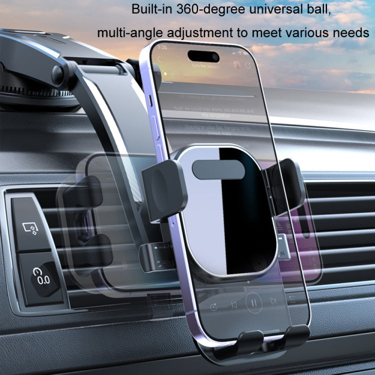 Car Suction Cup Dashboard Automatic Lock Mobile Phone Holder, Style: Black Waterfall - Car Holders by PMC Jewellery | Online Shopping South Africa | PMC Jewellery | Buy Now Pay Later Mobicred