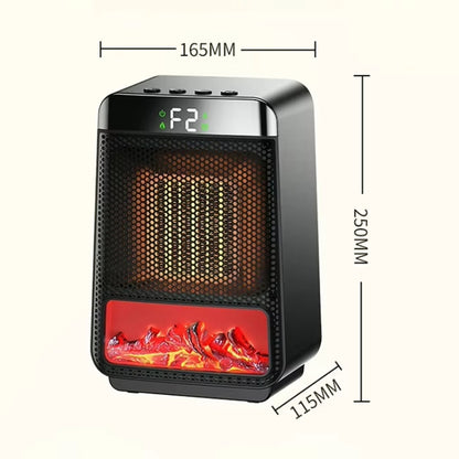 E03 Desktop PTC Heater Dynamic Flame Light Warmer EU Plug - Electric Heaters by PMC Jewellery | Online Shopping South Africa | PMC Jewellery | Buy Now Pay Later Mobicred