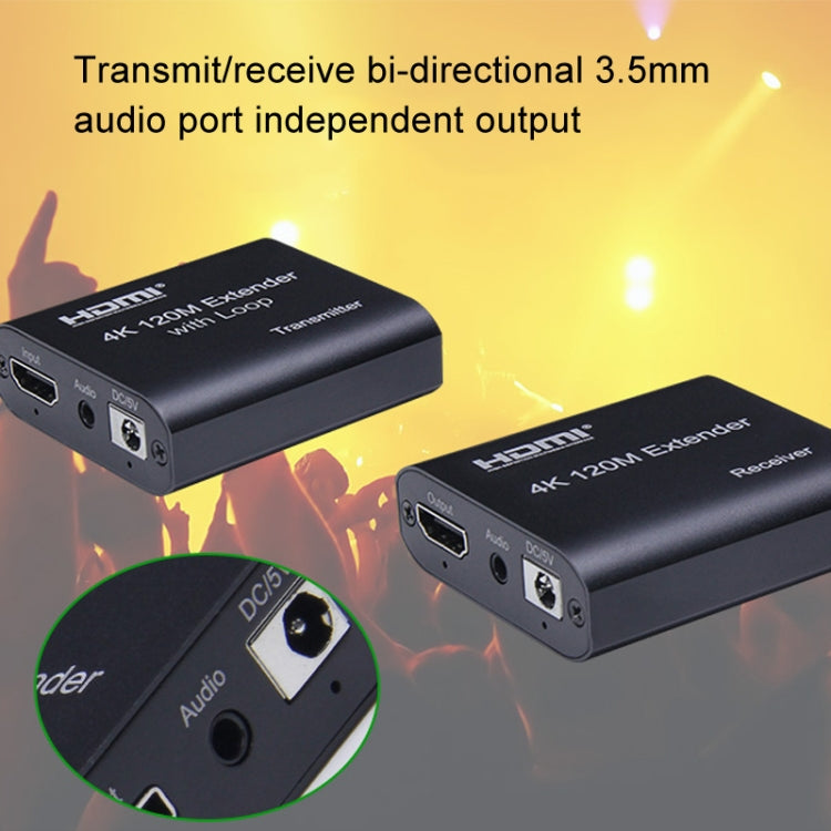 HDMI To RJ45 120m Single Network Cable 4K HD Network Extender, Receiver+Transmitter UK Plug(Black) - Amplifier by PMC Jewellery | Online Shopping South Africa | PMC Jewellery | Buy Now Pay Later Mobicred