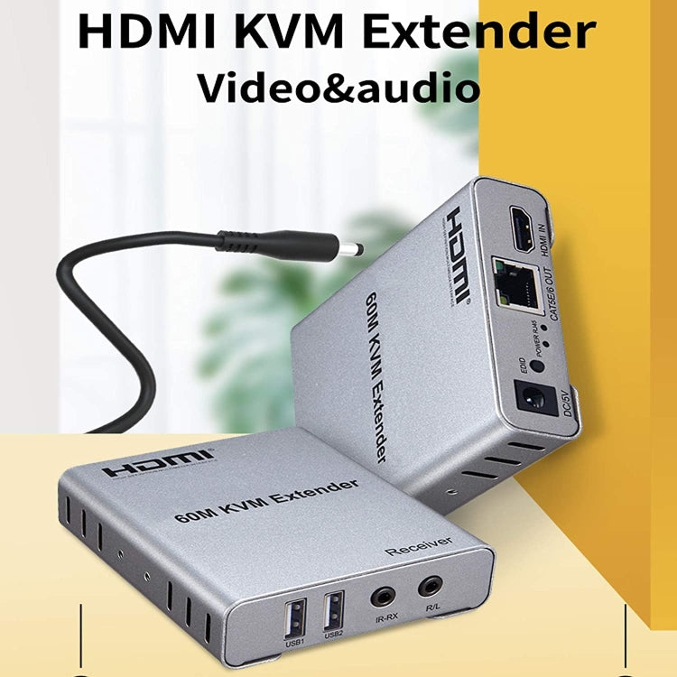 KVM 60m HDMI Network Cable Extender With Audio/Video Transmitter+Receiver, US Plug - Amplifier by PMC Jewellery | Online Shopping South Africa | PMC Jewellery | Buy Now Pay Later Mobicred