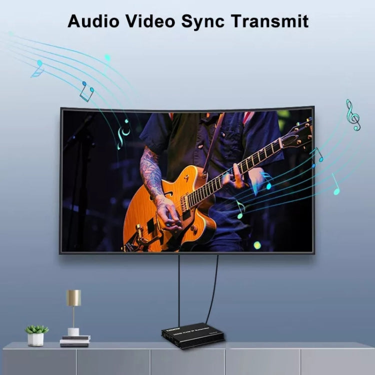 200m HDMI KVM IP Network Cable Extender H.264 Mouse Keyboard Extender EU Plug(Black) - Amplifier by PMC Jewellery | Online Shopping South Africa | PMC Jewellery | Buy Now Pay Later Mobicred