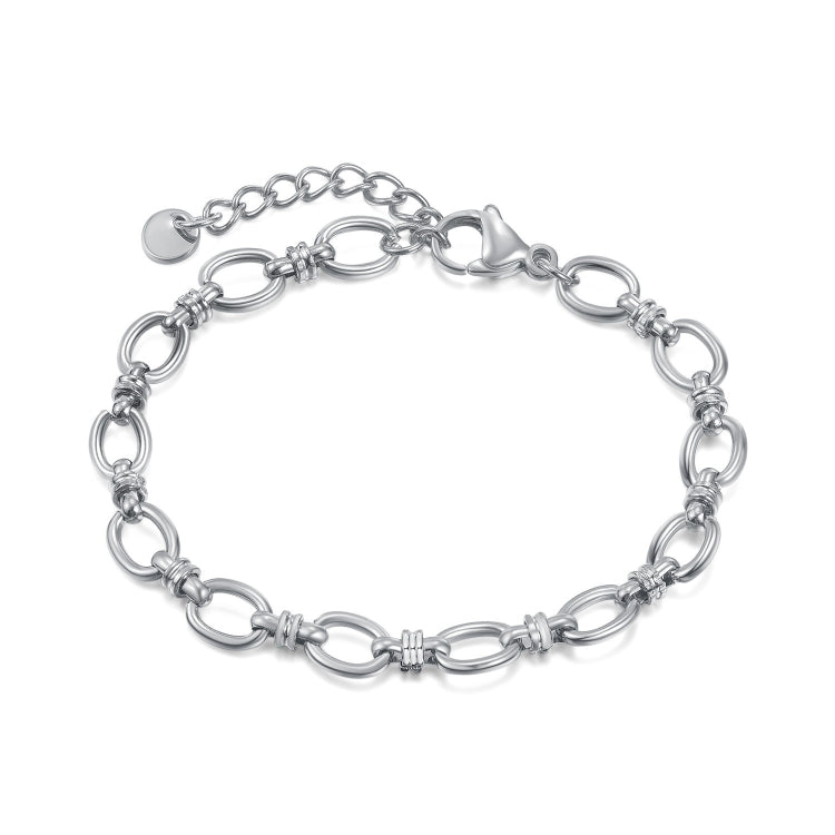 OPK 1384 Stainless Steel Plain Chain Jewelry Simple Splicing Bracelet, Color: Steel Color - Bracelets by OPK | Online Shopping South Africa | PMC Jewellery | Buy Now Pay Later Mobicred