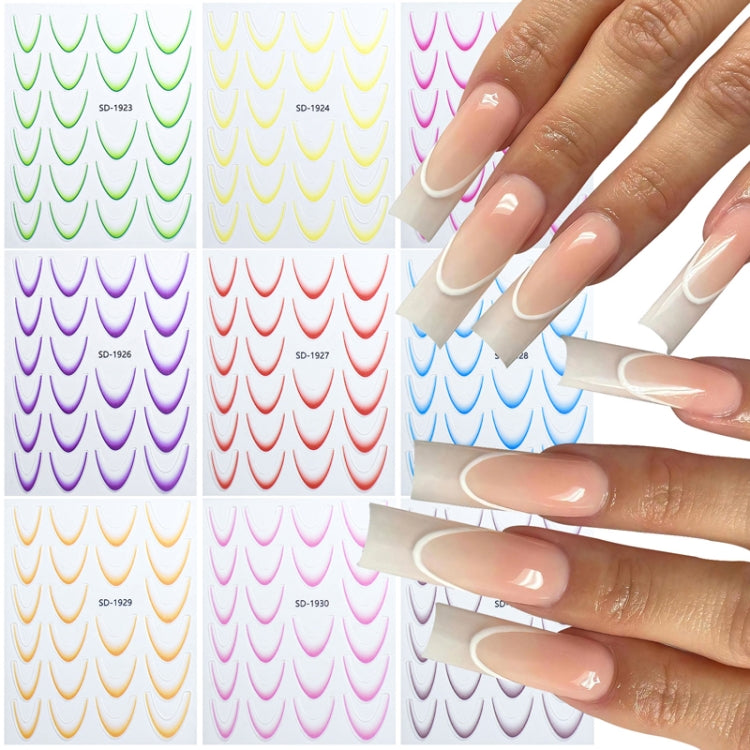 SD-1924 Line Nail Art Stickers Self-Adhesive Gradient Color French Manicure Stickers DIY Nail Tips Decals - Nail Stickers by PMC Jewellery | Online Shopping South Africa | PMC Jewellery | Buy Now Pay Later Mobicred