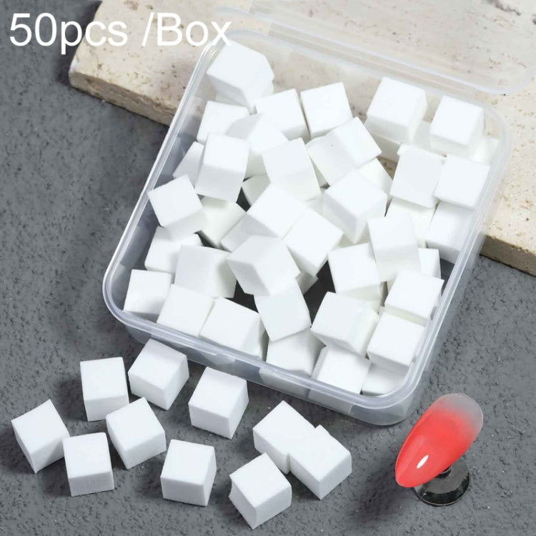 50pcs /Box 1cm Mini Nail Art Sponges Gradient Aura Effect Designs Manicure Brush Tool(White) - Nail Art Equipment by PMC Jewellery | Online Shopping South Africa | PMC Jewellery | Buy Now Pay Later Mobicred