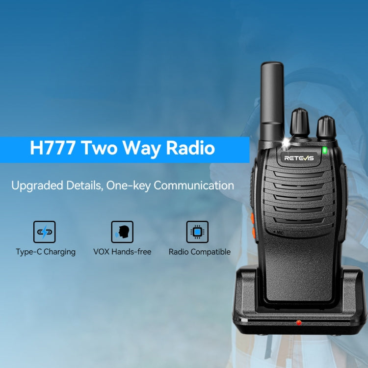 RETEVIS H777 16 Channels Compact Portable Handheld Walkie Talkie With Charging Base, Style: PMR - Handheld Walkie Talkie by RETEVIS | Online Shopping South Africa | PMC Jewellery | Buy Now Pay Later Mobicred