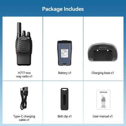 RETEVIS H777 16 Channels Compact Portable Handheld Walkie Talkie With Charging Base, Style: PMR - Handheld Walkie Talkie by RETEVIS | Online Shopping South Africa | PMC Jewellery | Buy Now Pay Later Mobicred