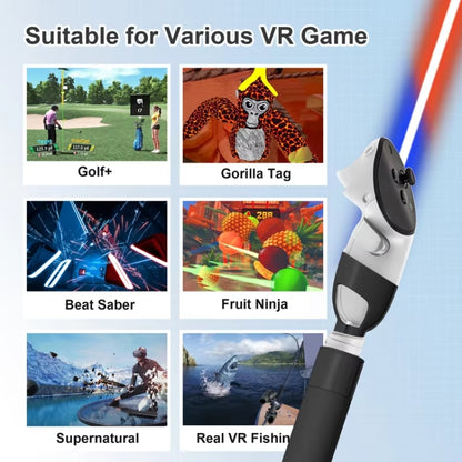 DEVASO For Meta Quest 3S / 3 Game Lightsaber Golf Game Extension Pole Baseball Grip Accessories(White) - VR Accessories by PMC Jewellery | Online Shopping South Africa | PMC Jewellery | Buy Now Pay Later Mobicred