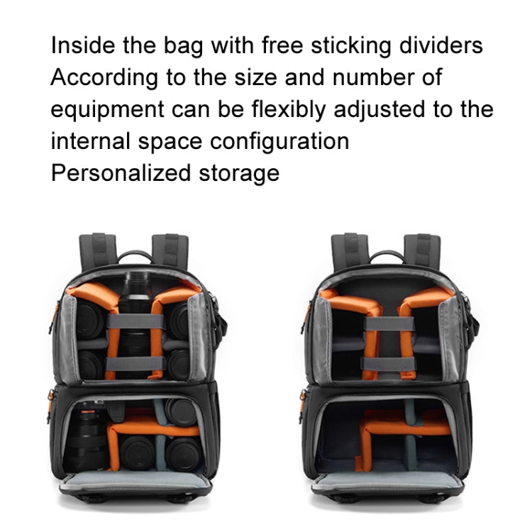 Cwatcun D132 DSLR Camera Backpack Hard-shell Crashproof Waterproof Decompression Shoulder Photo Bag, Color: 2nd Generation Large Black - free shipping - PMC TechLife - Order now!