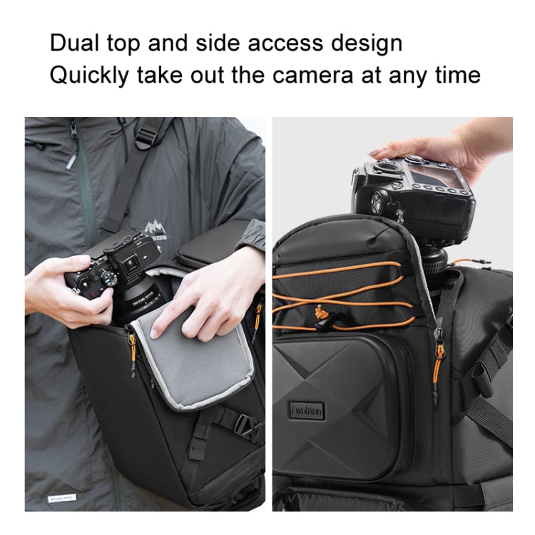 Cwatcun D132 DSLR Camera Backpack Hard-shell Crashproof Waterproof Decompression Shoulder Photo Bag, Color: 2nd Generation Large Black - free shipping - PMC TechLife - Order now!