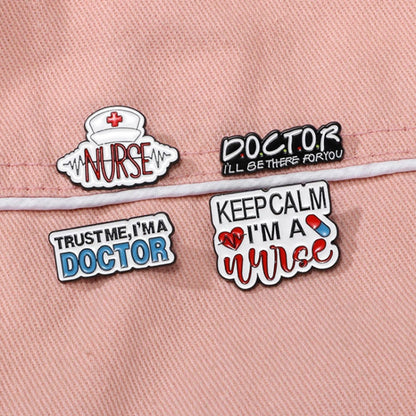 CZ0652-3 Medical Series Metal Badge Alphabetical Nurse Doctor Brooch Alloy Enamel Pins Corsage - Brooches by PMC Jewellery | Online Shopping South Africa | PMC Jewellery | Buy Now Pay Later Mobicred