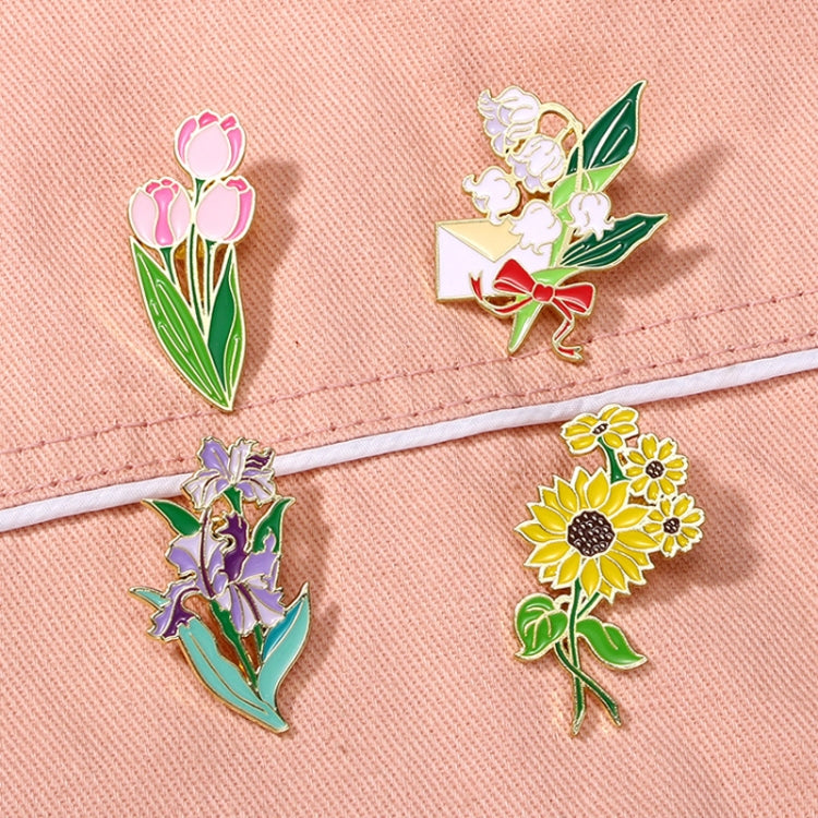 CZ0976-2 Cartoon Plant Flower Alloy Enamel Badge Garden Style Sunflower Clothing Bag Brooch Ornament - Brooches by PMC Jewellery | Online Shopping South Africa | PMC Jewellery | Buy Now Pay Later Mobicred