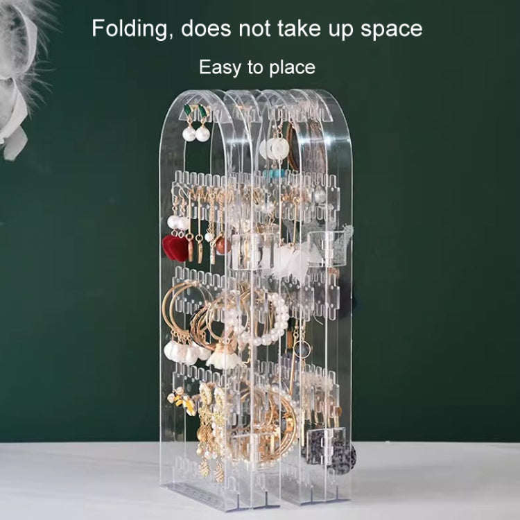 Earrings Studs Display Rack Folding Screen Jewelry Display Stand Necklace Storage Rack, Color: 4 Doors Clear - Jewelry Storages by PMC Jewellery | Online Shopping South Africa | PMC Jewellery | Buy Now Pay Later Mobicred