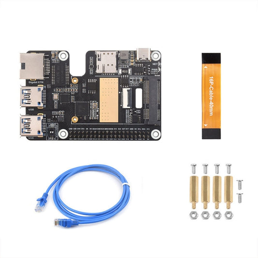 Waveshare For Raspberry Pi 5 PCIe to MiniPCIe / Gigabit Ethernet / USB 3.2 Gen1 HAT, Spec: No Accessories - Raspberry Pi Accessories by Waveshare | Online Shopping South Africa | PMC Jewellery | Buy Now Pay Later Mobicred