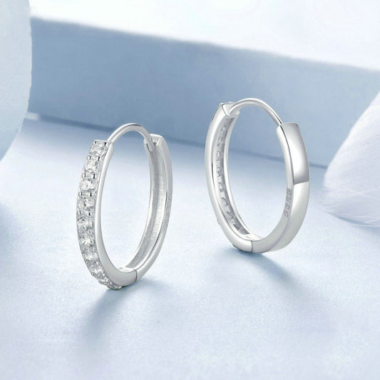 S925 Sterling Silver Gold-plated Silver Hoop Earrings Ear Ornaments, Color: Silver S - Stud Earrings & Earrings by PMC Jewellery | Online Shopping South Africa | PMC Jewellery | Buy Now Pay Later Mobicred