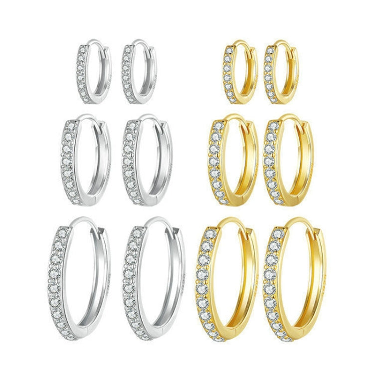 S925 Sterling Silver Gold-plated Silver Hoop Earrings Ear Ornaments, Color: Silver S - Stud Earrings & Earrings by PMC Jewellery | Online Shopping South Africa | PMC Jewellery | Buy Now Pay Later Mobicred