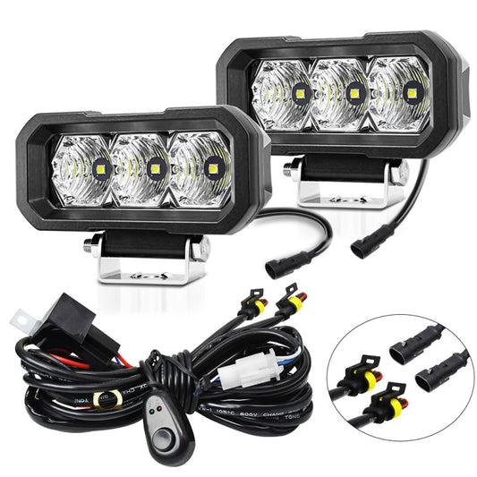 E23 40W 9V-30V 5 Inch Waterproof 3-Eye Headlight(Spotlight White Light) - Work Lights by PMC Jewellery | Online Shopping South Africa | PMC Jewellery | Buy Now Pay Later Mobicred