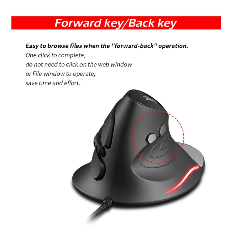 ZELOTES T30 6-keys Vertical Grip Detachable Ergonomic Wired Mouse(7-color Breathing Light) - free shipping - PMC TechLife - Order now!