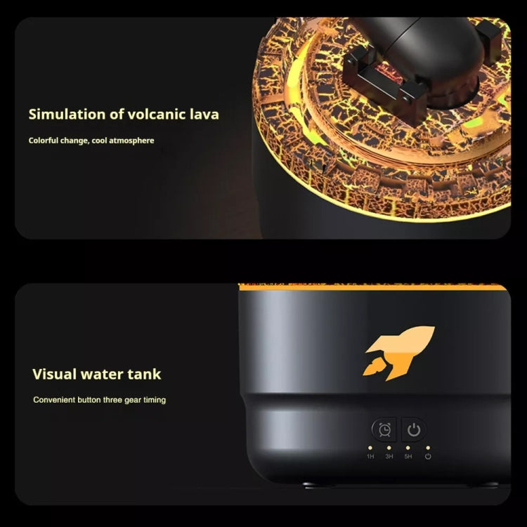 Turret Shape Aromatherapy Humidifier With 3-speed Timer 7-color Atmosphere Light US Plug Black - Air Purifiers & Accessories by PMc TechLife | Online Shopping South Africa | PMc TechLife | Buy Now Pay Later Mobicred