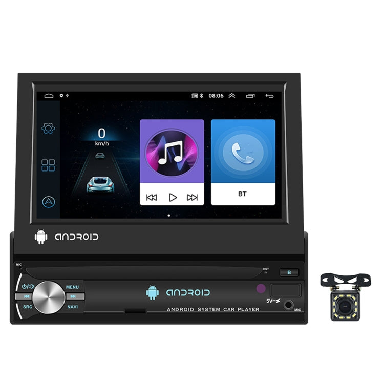 1+32G 7-Inch Single Din Android 10.0 Carplay Screen With GPS Navigation/Bluetooth/Mirror Link/DVR Input, Spec: With 12-light Camera - Car Monitor by PMC Jewellery | Online Shopping South Africa | PMC Jewellery | Buy Now Pay Later Mobicred