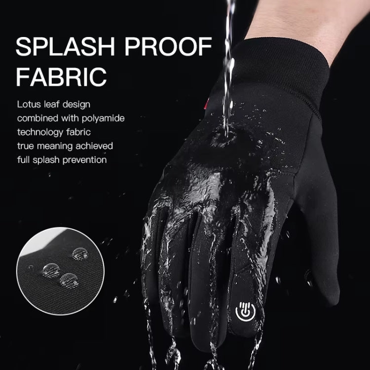 Kyncilor Waterproof Cycling Warm Gloves Two-finger Touch Screen Ultra-soft Velvet Outdoor Gloves, Size: L(Black) - Full Finger Gloves by Kyncilor | Online Shopping South Africa | PMC TechLife | Buy Now Pay Later Mobicred