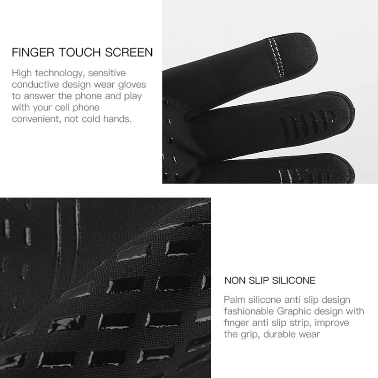 Kyncilor Waterproof Cycling Warm Gloves Two-finger Touch Screen Ultra-soft Velvet Outdoor Gloves, Size: XL(Black) - Full Finger Gloves by Kyncilor | Online Shopping South Africa | PMC TechLife | Buy Now Pay Later Mobicred