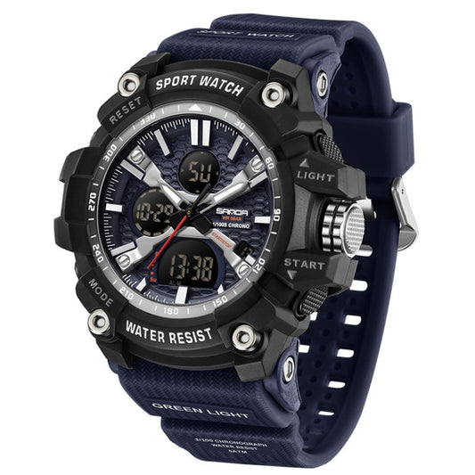 SANDA Men Electronic Watch Outdoor Sports Luminous Watch(Royal Blue) - Sport Watches by SANDA | Online Shopping South Africa | PMC Jewellery | Buy Now Pay Later Mobicred