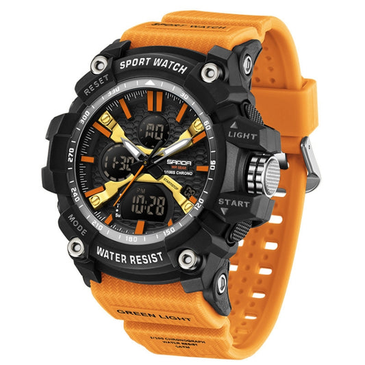 SANDA Men Electronic Watch Outdoor Sports Luminous Watch(Orange) - Sport Watches by SANDA | Online Shopping South Africa | PMC Jewellery | Buy Now Pay Later Mobicred