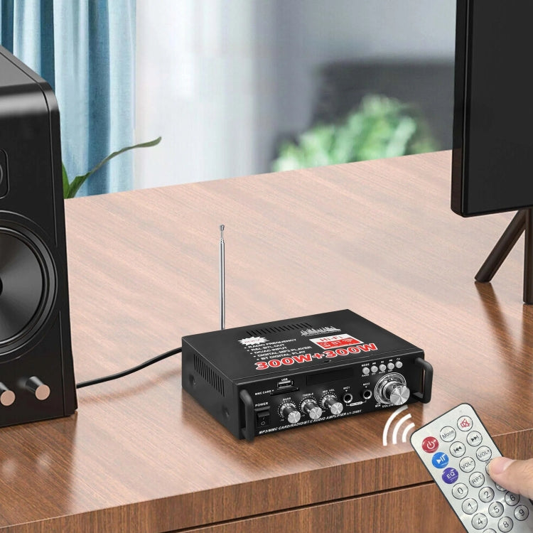 AV-298BT 300W+300W Hi-Fi Stereo Amplifier Bluetooth Home Audio Karaoke Digital Amplifier US Plug -  by PMC TechLife | Online Shopping South Africa | PMC TechLife | Buy Now Pay Later Mobicred