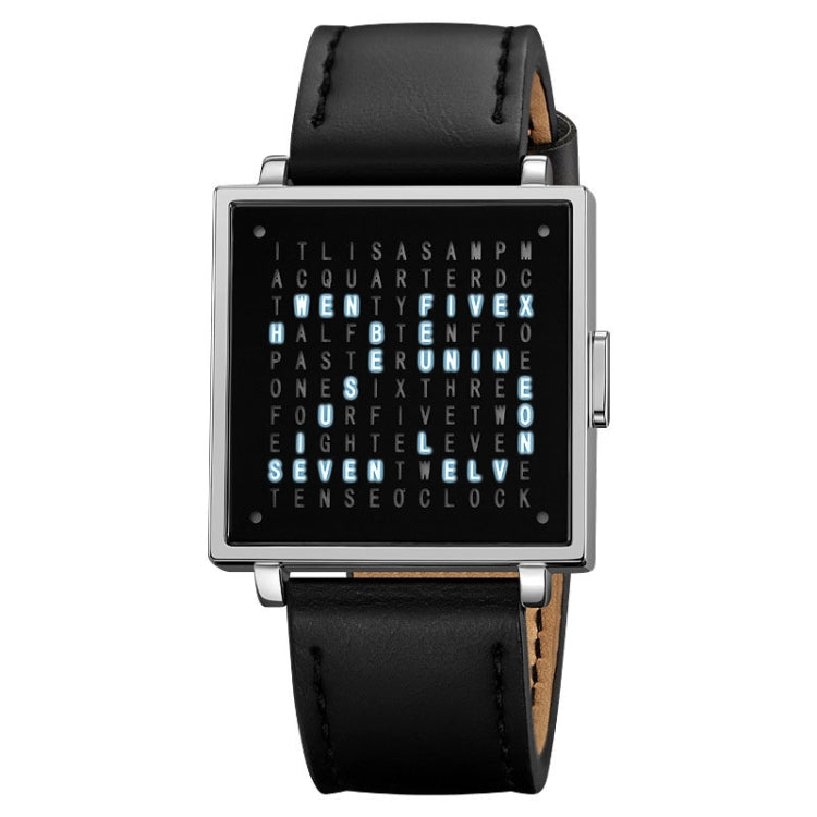 SKMEI Multi-function Letter Display Dial Square Men Electronic Watch, Color: Silver Leather Band - free shipping - PMC TechLife - Order now!
