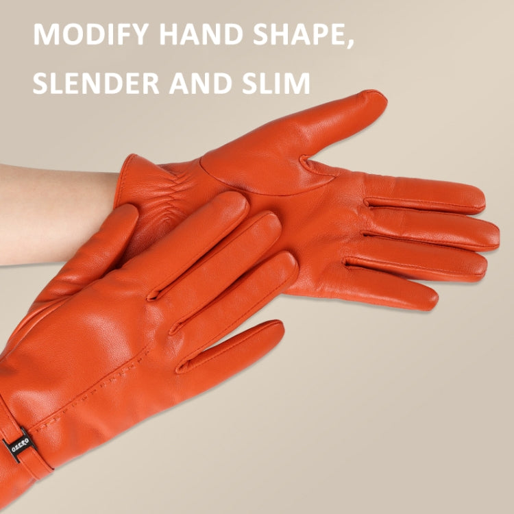 OZERO Women Sheepskin Warm Gloves with Fleece Lining Split Finger Elasticated Gloves, Size: L(Red) - free shipping - PMC TechLife - Order now!