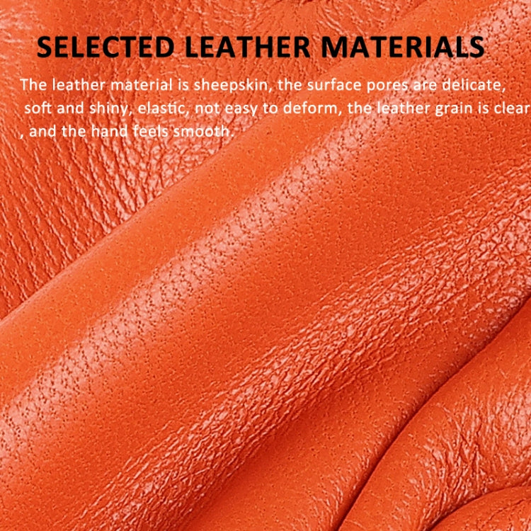 OZERO Women Sheepskin Warm Gloves with Fleece Lining Split Finger Elasticated Gloves, Size: M(Orange Red) - Full Finger Gloves by OZERO | Online Shopping South Africa | PMC TechLife | Buy Now Pay Later Mobicred