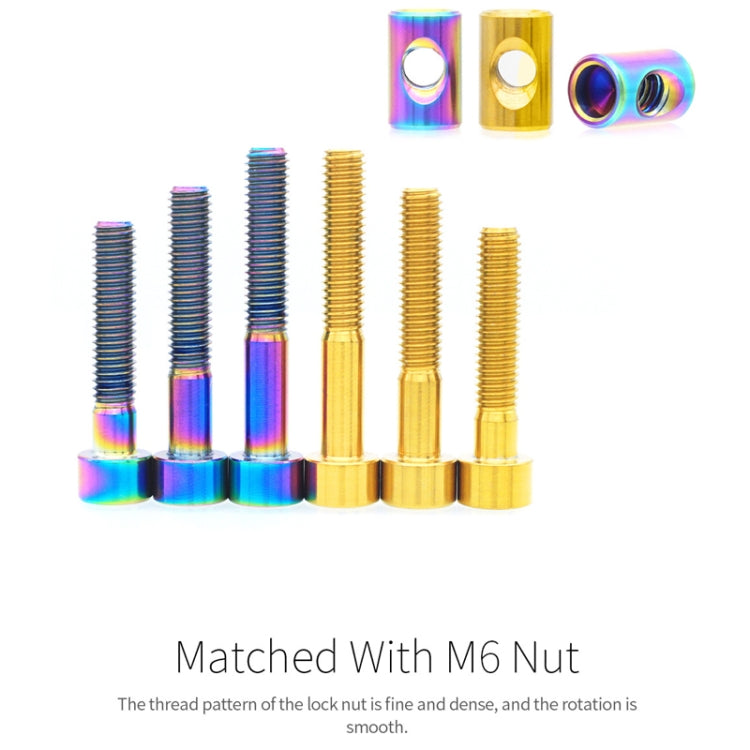 Bicycle Titanium Alloy Seat Post Locking Screws, Color: M6x30 Gold - Bicycle Saddle by PMC TechLife | Online Shopping South Africa | PMC TechLife | Buy Now Pay Later Mobicred