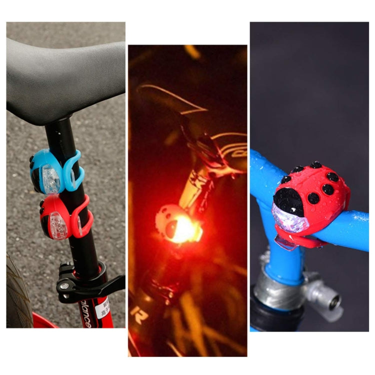 Bicycle Equipment Silicone Ladybug LED Headlight(Blue Shell+Red Light) - Headlights by PMC TechLife | Online Shopping South Africa | PMC TechLife | Buy Now Pay Later Mobicred